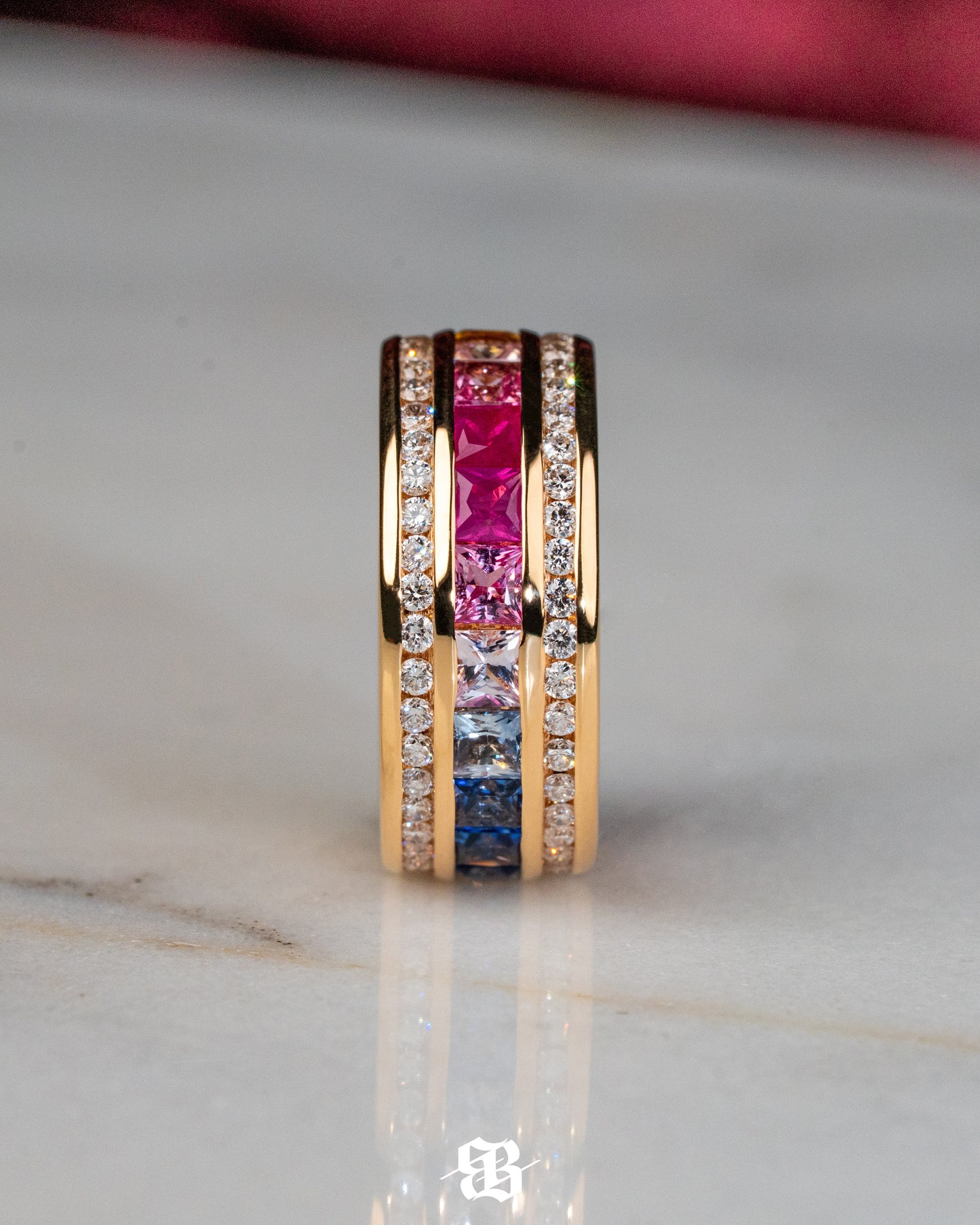 Rainbow Princess Sapphires Ring