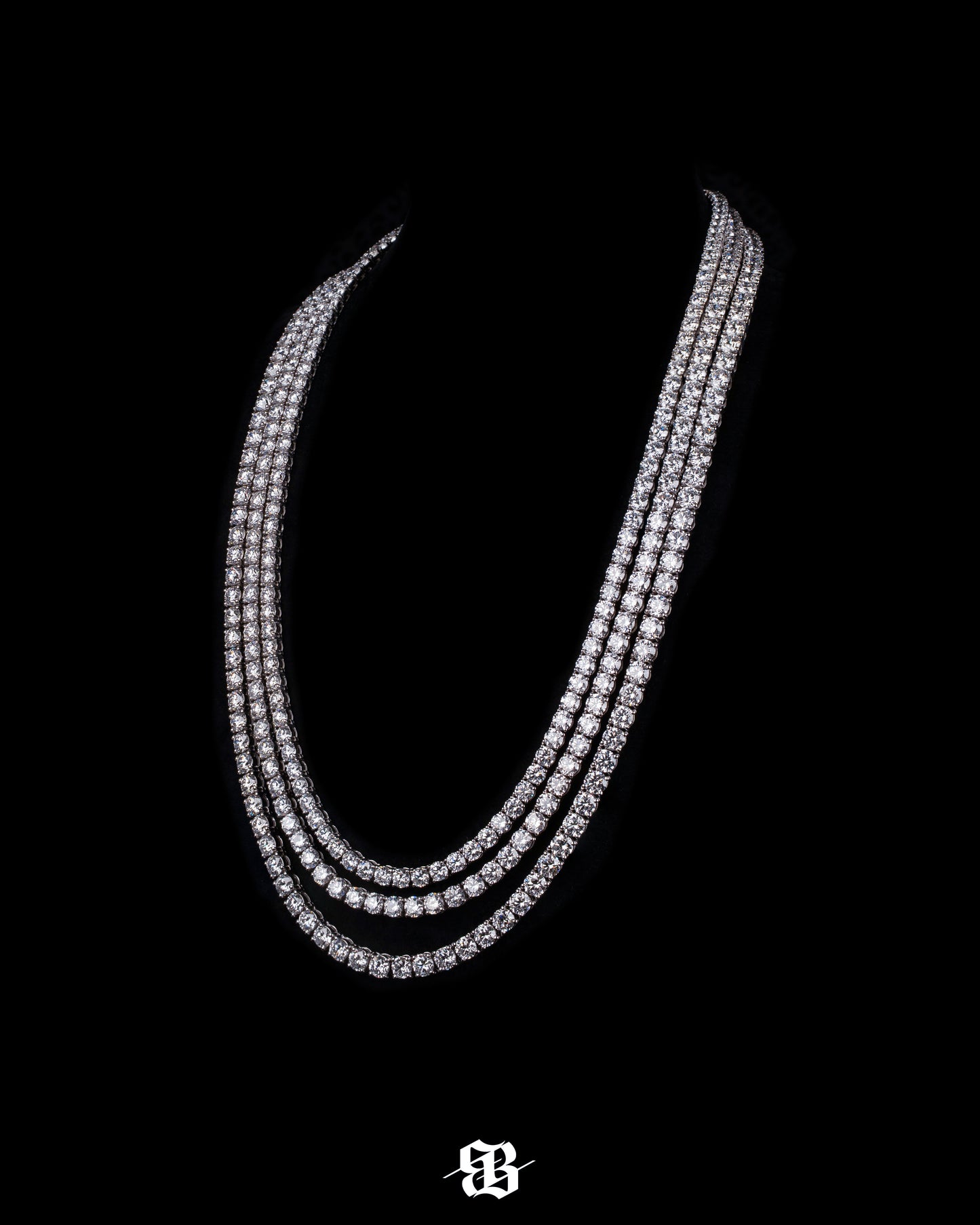 Triple Tennis Necklace