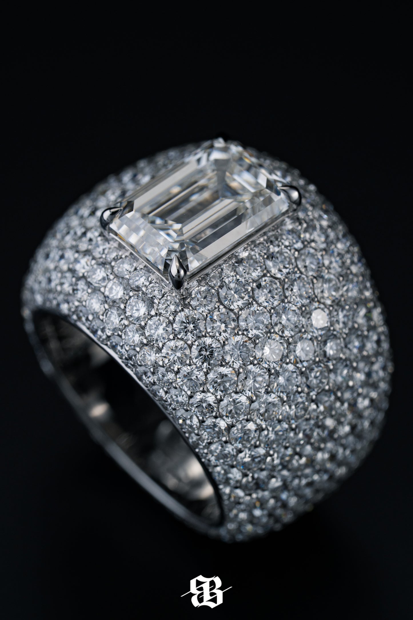Royal Emerald Pavè Ring
