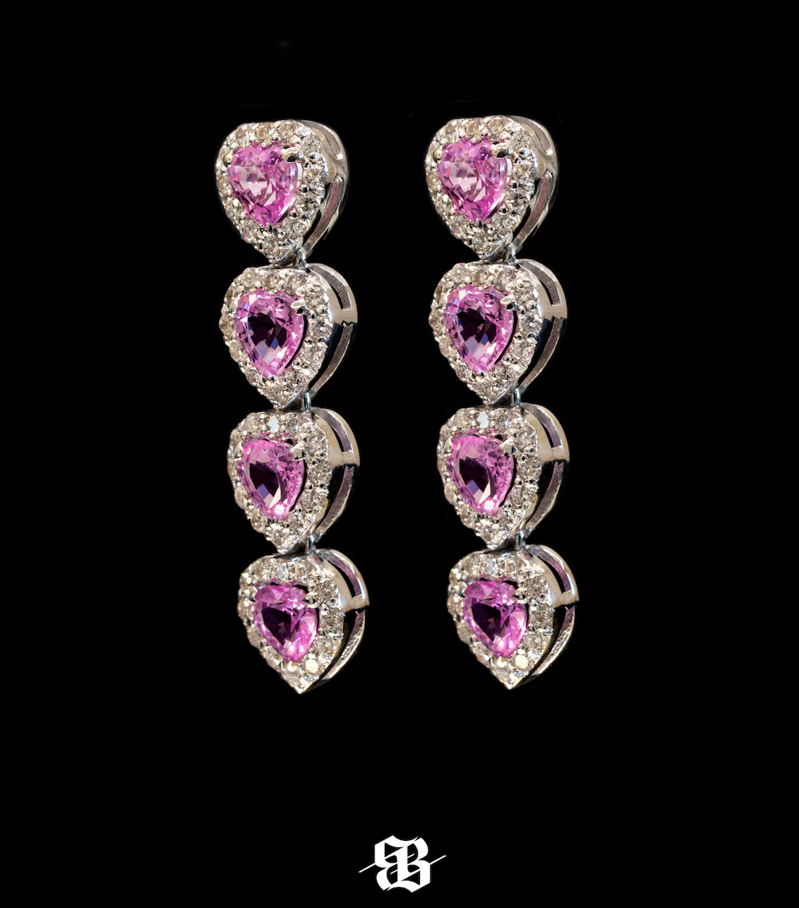 Royal Pink Sapphires Earrings