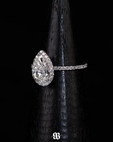 Pear with Halo Engagement Ring