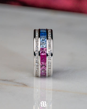 Rainbow Princess Sapphires Ring