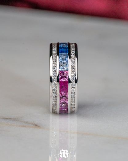 Rainbow Princess Sapphires Ring