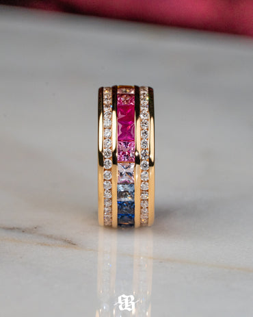 Rainbow Princess Sapphires Ring