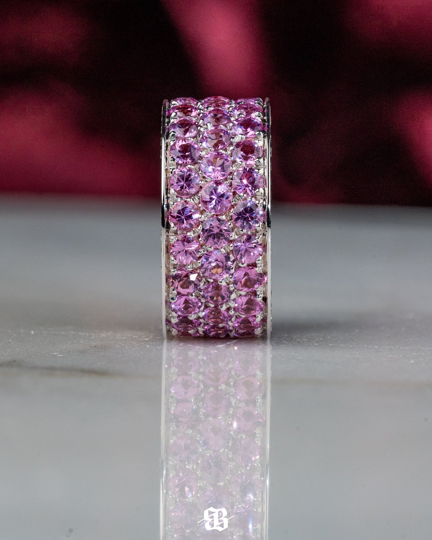 Purple Sapphires Wedding Band
