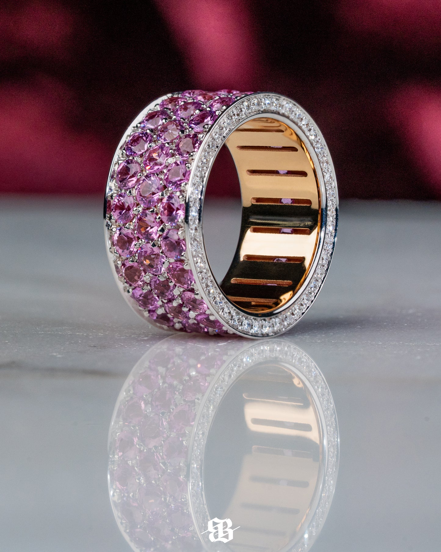 Purple Sapphires Wedding Band
