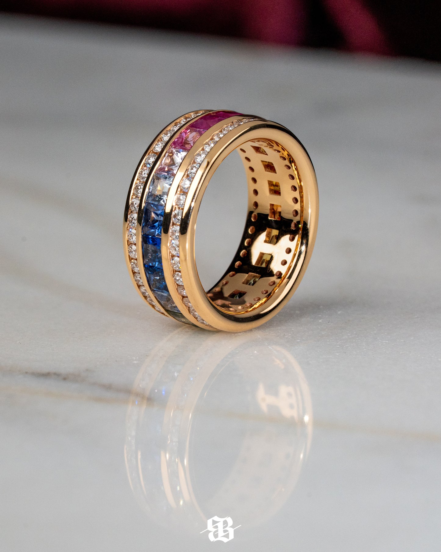Rainbow Princess Sapphires Ring