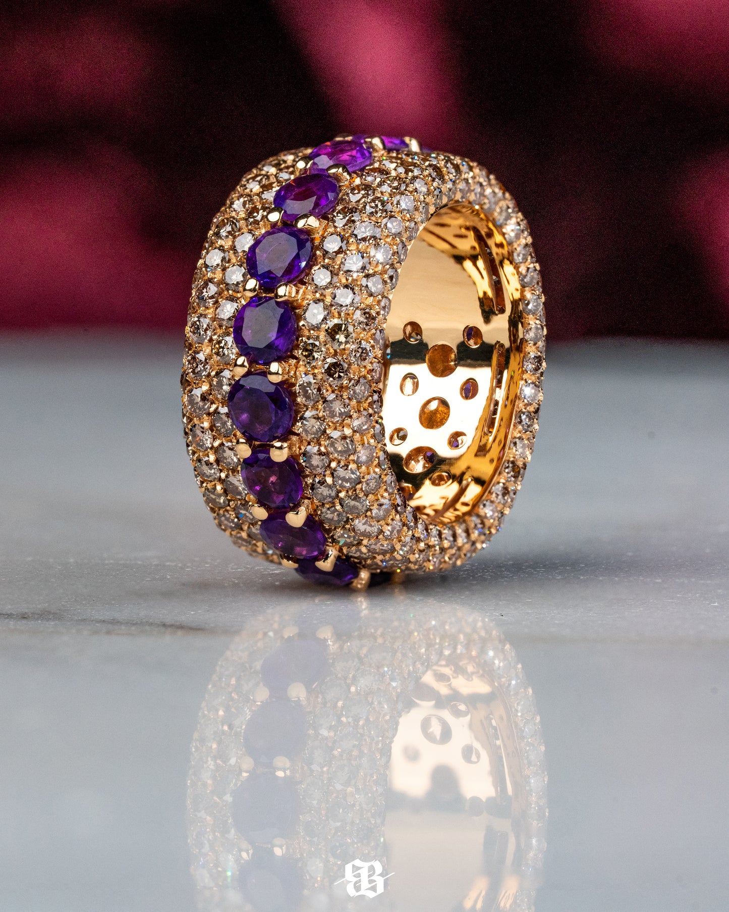 Violet Sapphires Wedding Band