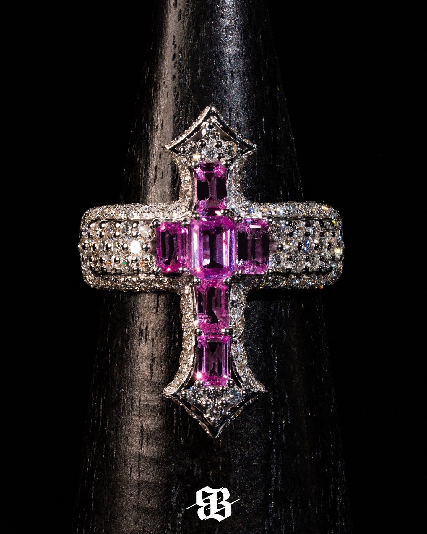 Bernini's Signature Rhodolites Cross Ring