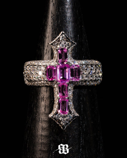 Bernini's Signature Rhodolites Cross Ring