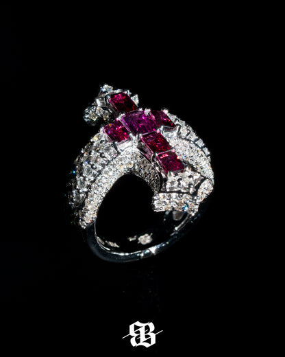 Bernini's Signature Rhodolites Cross Ring