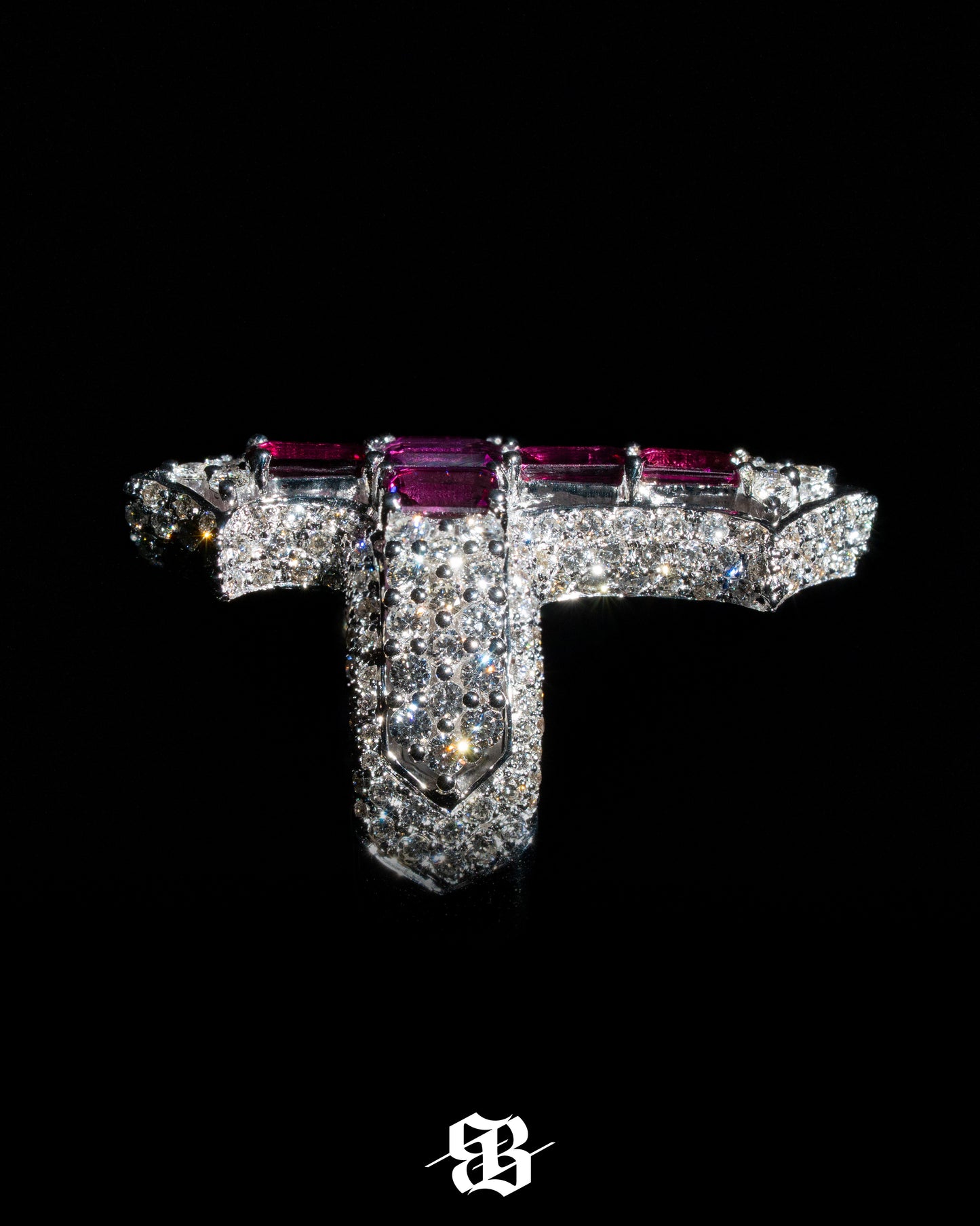 Bernini's Signature Rhodolites Cross Ring