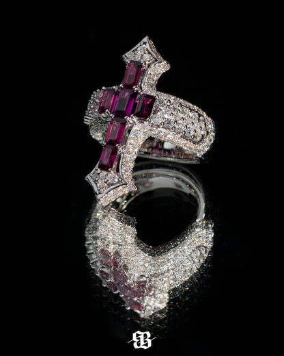 Bernini's Signature Rhodolites Cross Ring