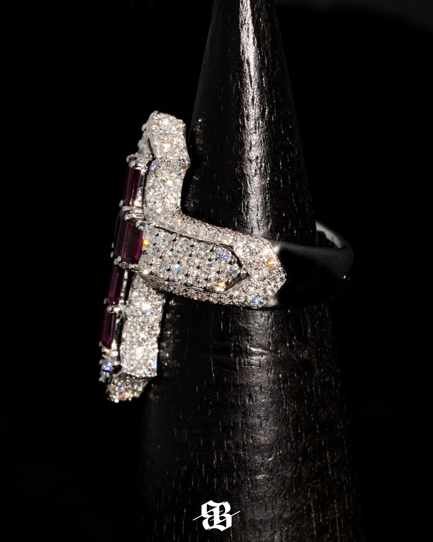Bernini's Signature Rhodolites Cross Ring