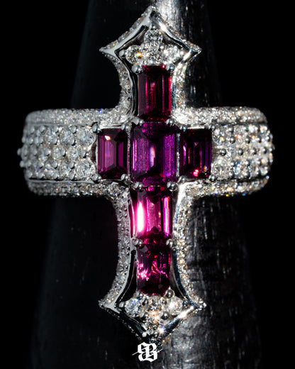 Bernini's Signature Rhodolites Cross Ring