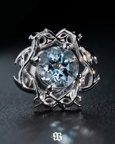 Bernini Signature Crown Of Thorns Acquamarine Earrings