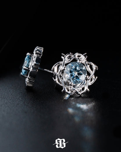 Bernini Signature Crown Of Thorns Acquamarine Earrings