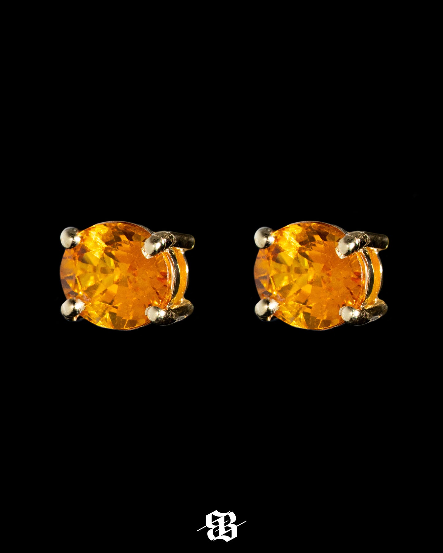 Orange Sapphires Earrings